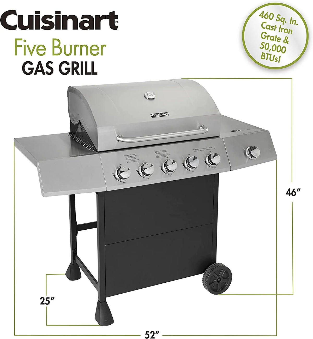 Cuisinart CGG-8500 Side Five Burner Gas Grill