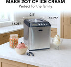 Whynter 2.1 Qt Ice Cream Maker, Built-In Compressor, Stainless Steel