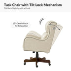 HULALA HOME Pete Adjustable Height Faux Leather Swivel Executive Chair with Tilt Mechanism