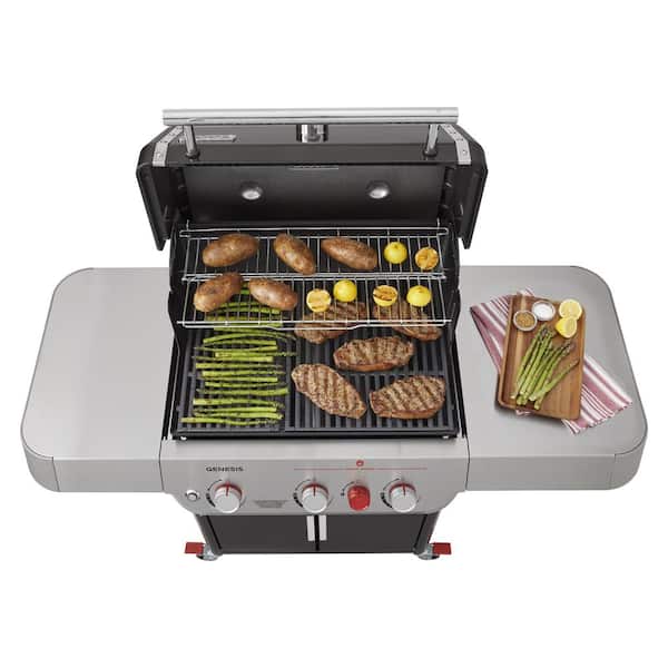 Genesis E - 325s 3 - Burner Propane Gas Grill in Black with Built - in Thermometer