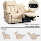 MCombo Faux Leather Electric Reclining Sofa with Heat and Massage - Models 6095/6075/6077