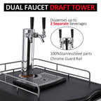 170L Dual-Tap Stainless Steel Kegerator with Drip Tray