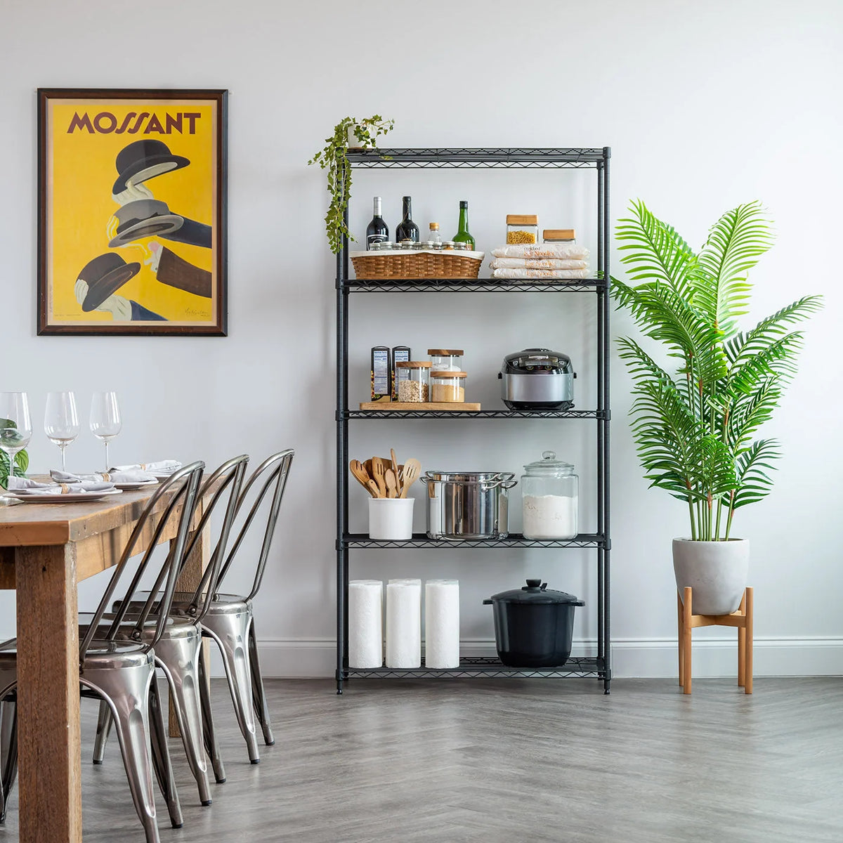 5 Shelf Wire Storage Unit | silver