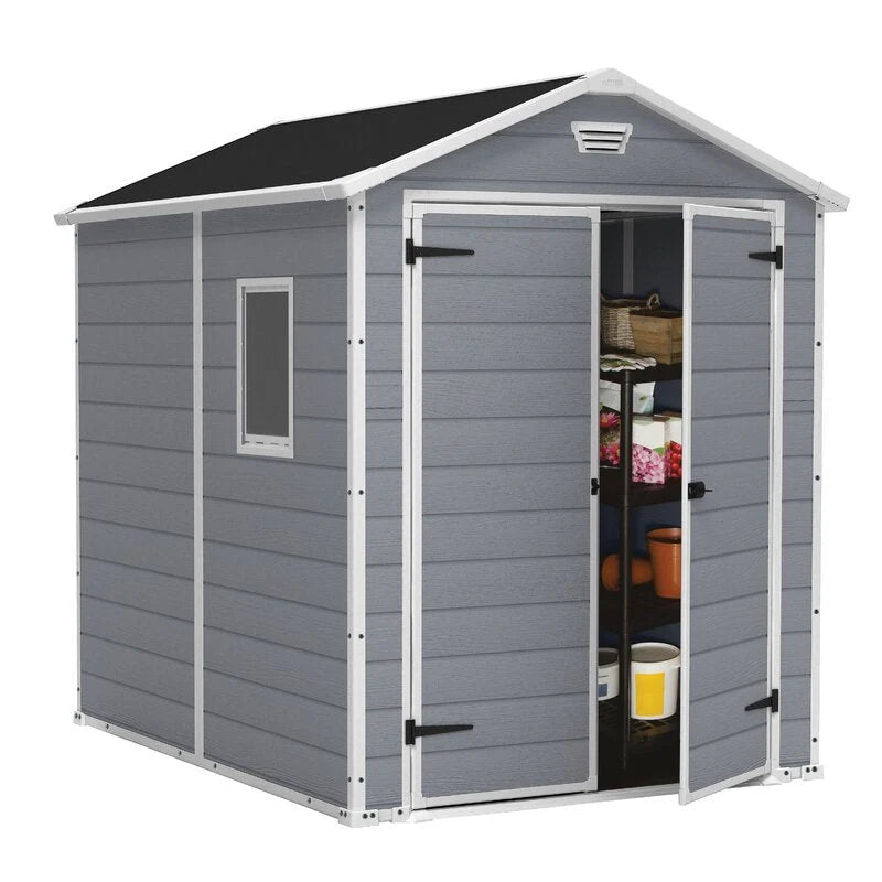 Manor 6 ft. W x 7.5 ft. D Plastic Storage Shed