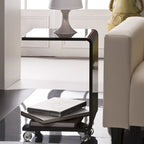 C-Shaped 100% Acrylic Accent Table for Indoor/Outdoor Use
