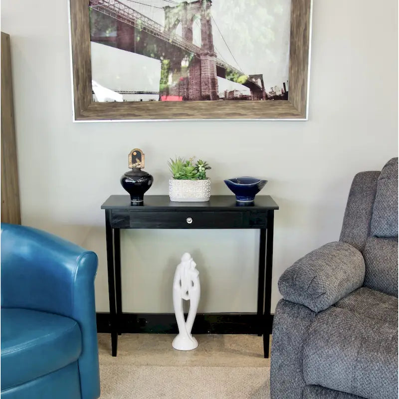 Porch & Den Holly Hill Solid Acacia Console Table with 1 Drawer