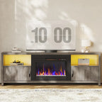 71-Inch TV Stand for 75-Inch TVs with LED Fireplace and Storage Cabinet