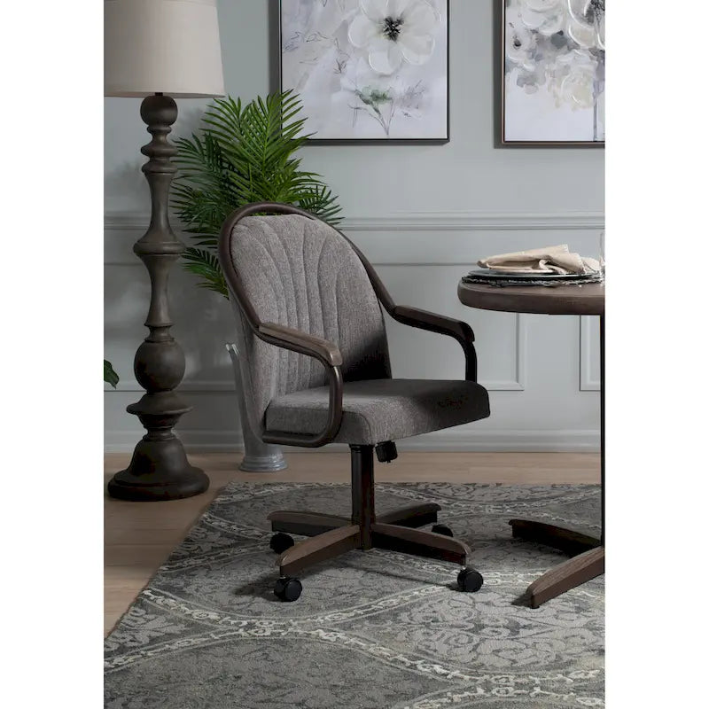 Casual Dining Cushion Swivel-and-Tilt Rolling Caster Chair