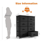 8-Drawer Tall Fabric Dresser with Wood Top and Sturdy Steel Frame - Stylish Bedroom Storage Solution