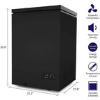 Northair Chest Freezer ?C 3.5 Cu Ft with 2 Removable Baskets ?C Reach In Freezer Chest ?C Quiet Compact Freezer ?C 7 Temperature Settings ?C Black