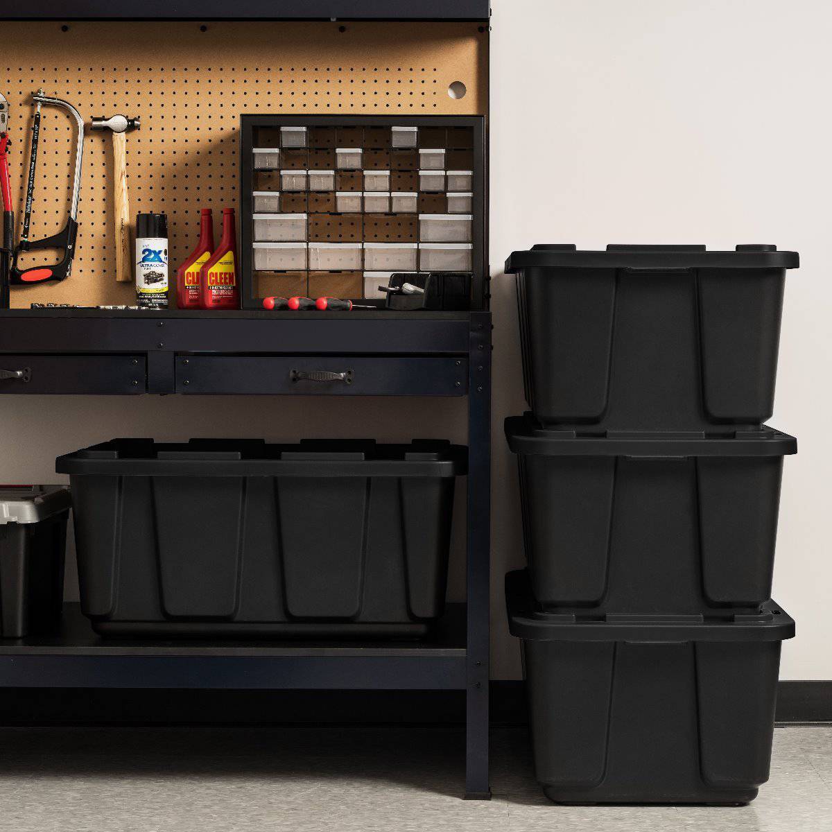 Heavy Duty Storage Bins 4 Pack - 27 gal. (108 qt.) | Blue / 4 Pack