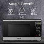 Farberware FMGZ09BKA 0.9 Cu. Ft. Microwave Oven, 900W, Digital Control, LED Display, 6 Cooking Presets, Black