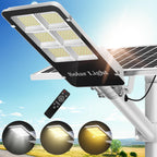 Tri-Color Solar Street Lights Outdoor - 5800W Solar Parking Lot Lights Commercial with 3 Color Temperatures, Solar Street Light Dusk to Dawn Street Lights Solar Powered for Outside Yard Garden