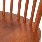 Set of 2 Spindle Back Dining Chairs Solid Rubberwood Farmhouse Style