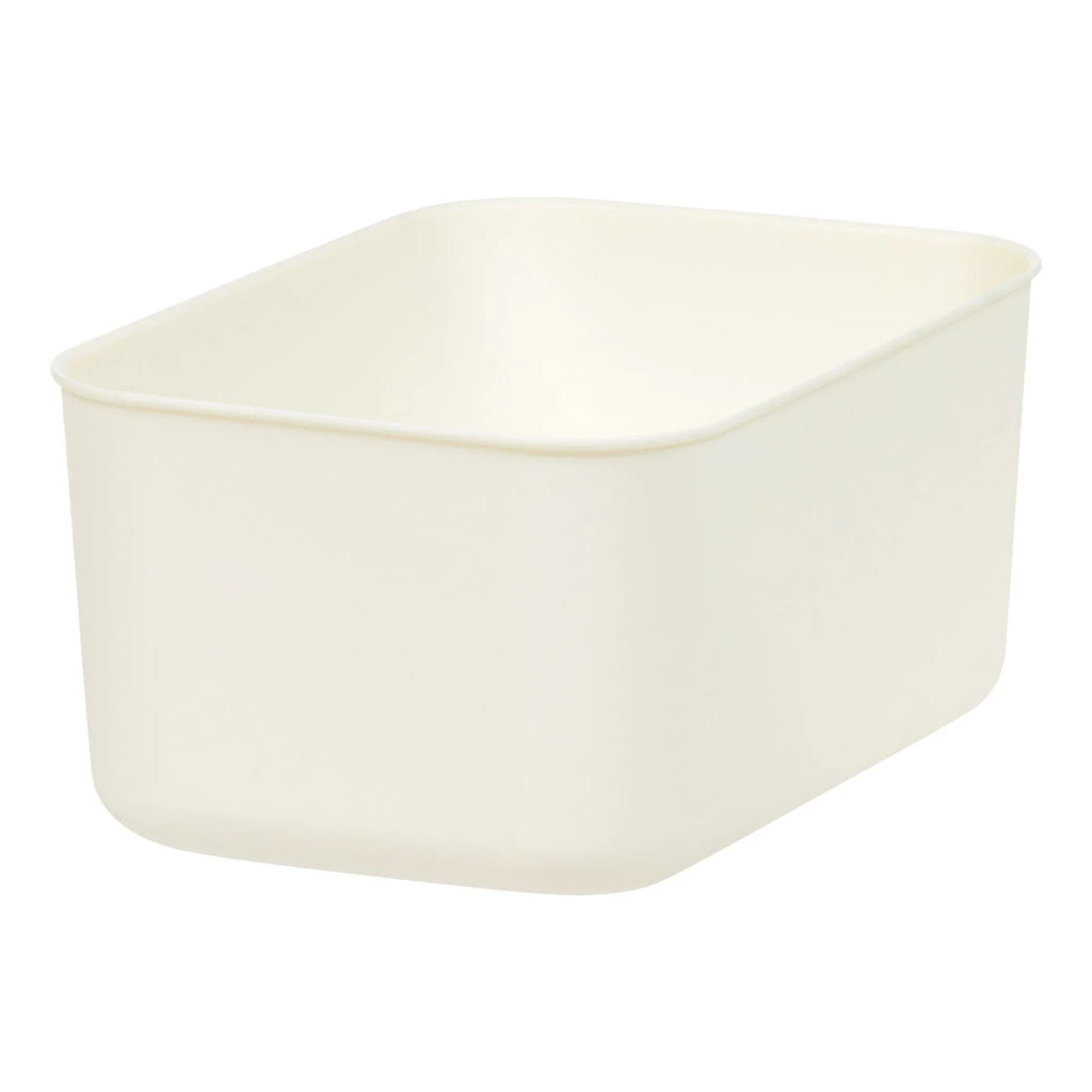 Small Plastic Storage Organizer Basket, Off-White