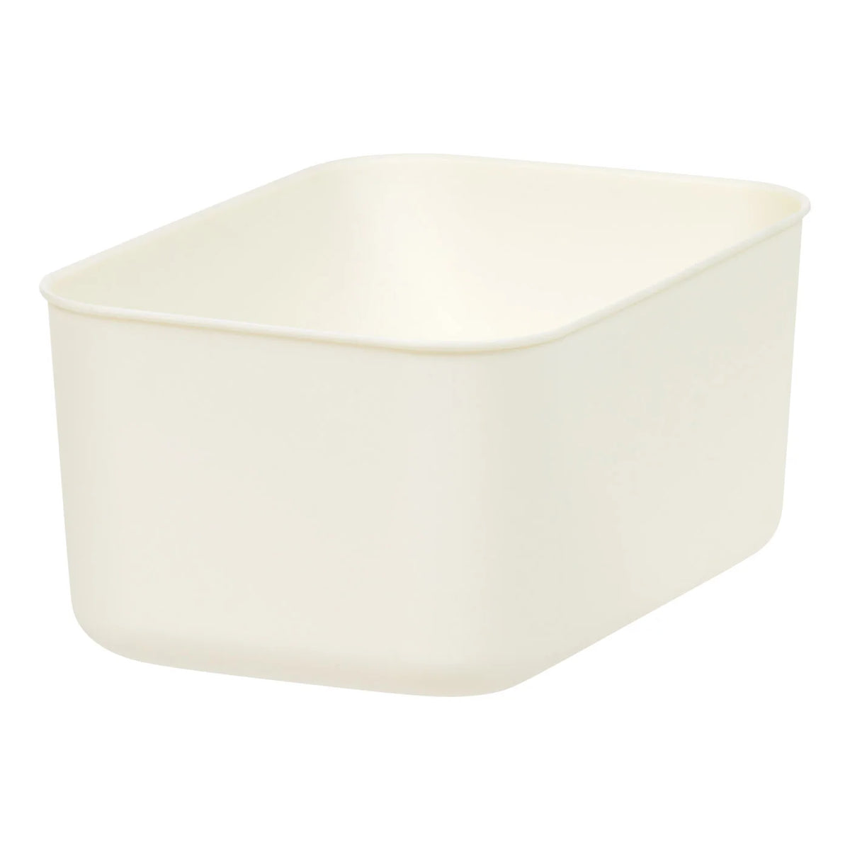 Small Plastic Storage Organizer Basket, Off-White
