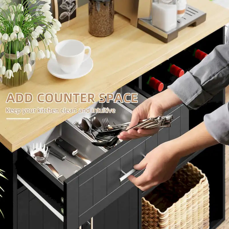 Futzca Kitchen Island Cart with Storage Cabinet and Drawers - Not Applicable