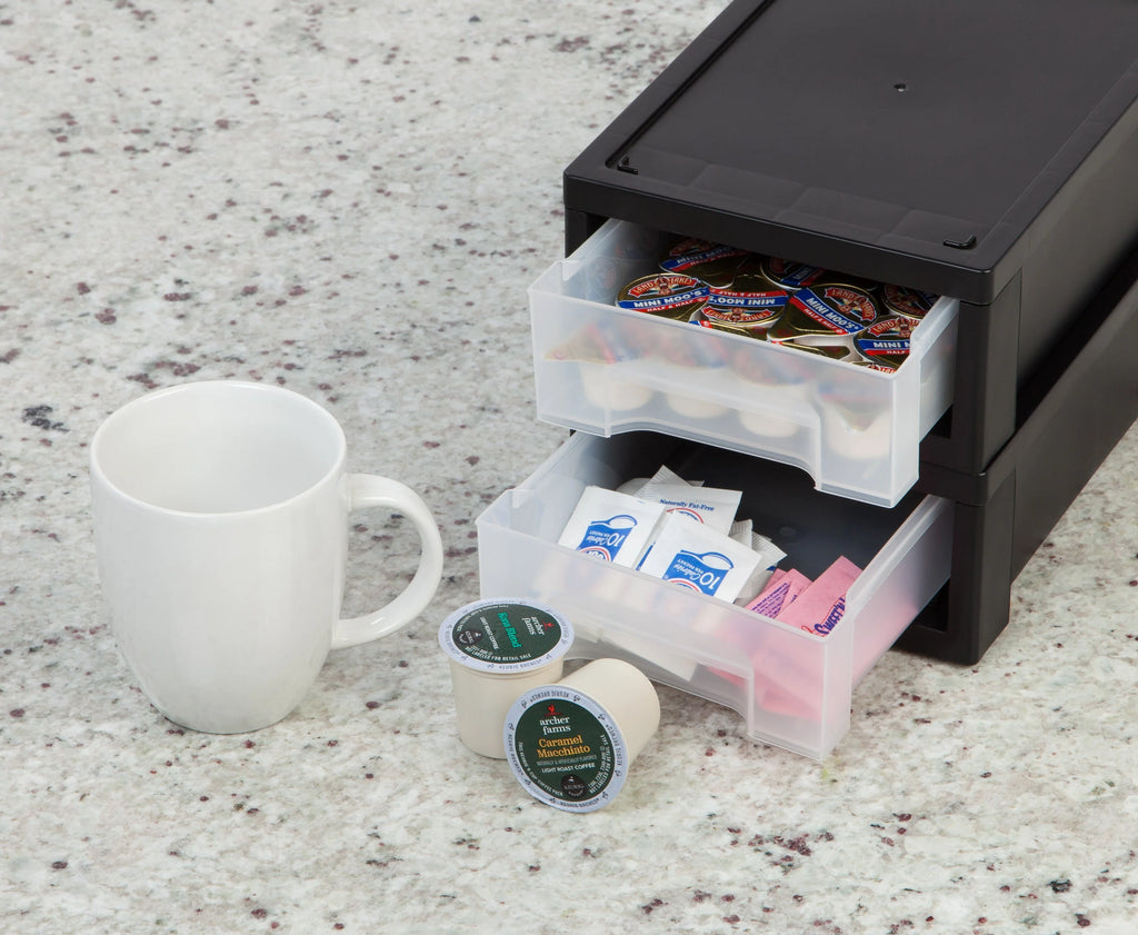 Small Desktop Stacking Drawer, 6 Pack, Black