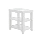 Cordero 16-Inch Wide Wood and Glass Top Chairside End Table with Shelf Storage