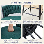Pair of Swivel Bar Stools with Comfortable Linen Cushions - Counter Height Seating for Kitchen Islands, Dining Areas, or Pubs