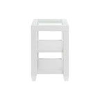 Cordero 16-Inch Wide Wood and Glass Top Chairside End Table with Shelf Storage