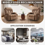 Recliner Chair, Rocking Chairs with Massage and Heat, Side Pockets and Cup Holder