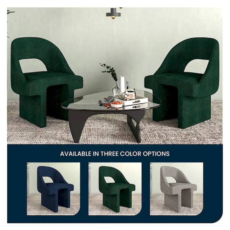 Modern Elegant Boucle Upholstered Accent Chair with MDF Wood Frame for Home Office, Living Room, and Bedroom