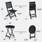 Best Choice Products 3-Piece Acacia Wood Bistro Set, Folding Patio Furniture w/ 2 Chairs, Table - Natural