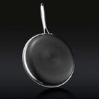 HexClad 6 Piece Hybrid Stainless Steel Cookware Pan Set 8 inch, 10 inch, 12 inch with Glass Lids, Size: One size, Black