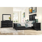 Roundhill Furniture Renova Vintage Black Wooden Bedroom Collection