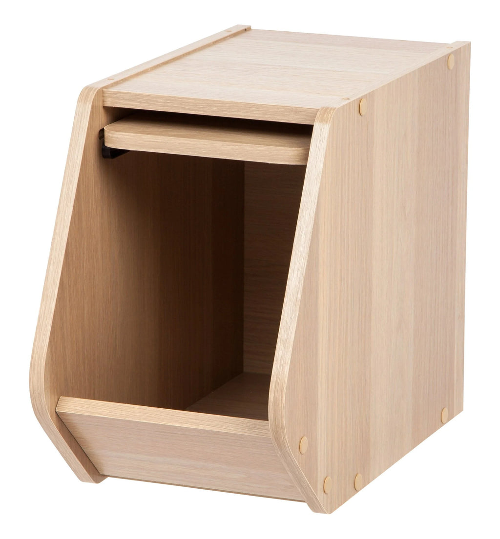 Modular Wood Stacking Box - Narrow | Dark Brown