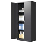 Steel Tool Storage Cabinet with Doors and 3 Shelves - Metal Garage Organizer