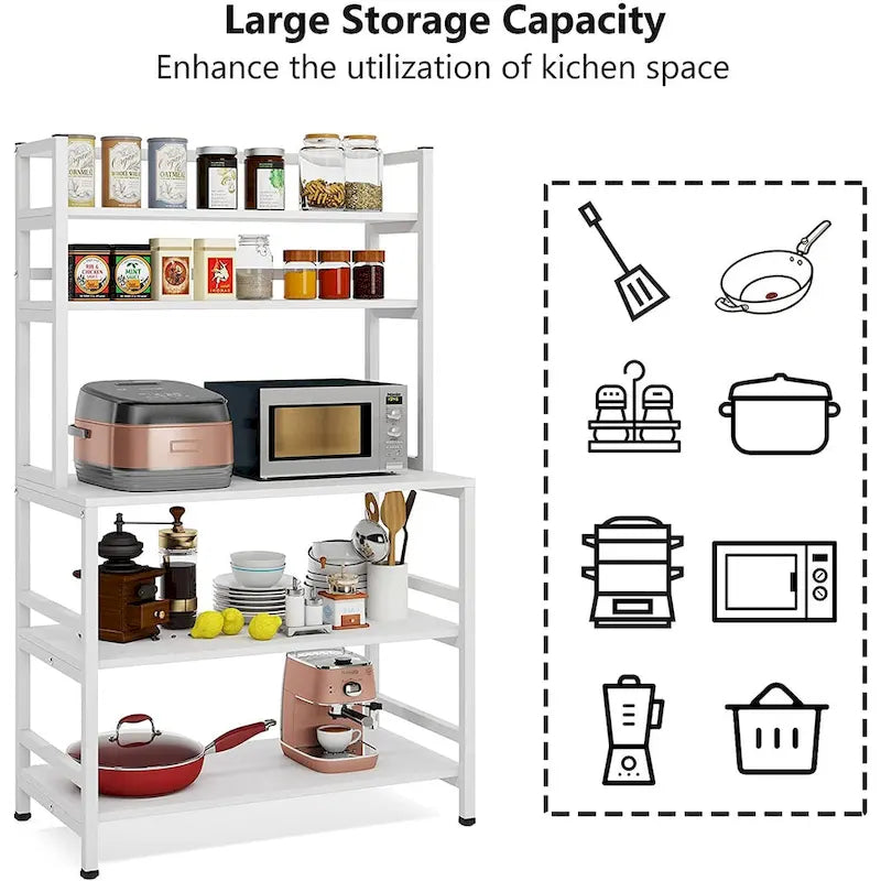 5-Tier Kitchen Baker's Rack with Storage - Microwave Oven Cart
