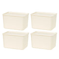 Stackable Lidded Storage Organizer Bins for Kitchen, Bathroom and Bedroom, Large, 4Pack