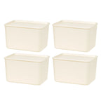 Stackable Lidded Storage Organizer Bins for Kitchen, Bathroom and Bedroom, Large, 4Pack