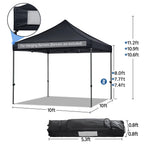 Alden Design Adjustable 10' x 10' Commercial Pop-up Canopy with Wheeled Carry Bag, Blue