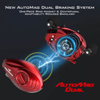 KastKing MegaJaws Baitcasting Reels with AutoMag Dual Braking System | Blue / 6.5:1 / Right Handed