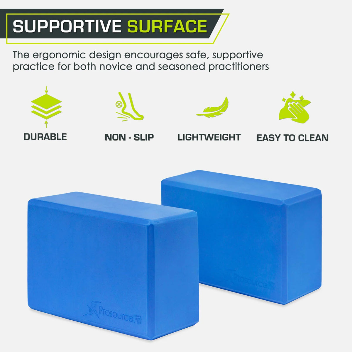 Set of 2 Foam Yoga Blocks | Aqua