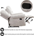 CANMOV Leather Recliner Chair, Classic and Traditional Manual Recliner Chair with Comfortable Arms and Back Single Sofa for Living Room, Nut Brown