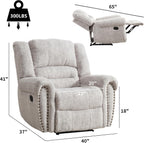CANMOV Leather Recliner Chair, Classic and Traditional Manual Recliner Chair with Comfortable Arms and Back Single Sofa for Living Room, Nut Brown