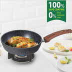 Kitchen Academy Induction Cookware Sets - 12 Piece Green Cooking Pan Set, Granite Nonstick Pots and Pans Set