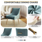 SEYNAR Set of 6 Modern Glam Boucle Velvet Dining or Vanity Chairs with Rear Handle