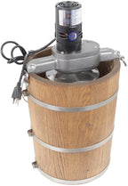 6 Qt Electric Ice Cream Maker with Wooden Tub – Country Style Classic Freezer, 2.5 AMP Motor, Stainless Steel Canister