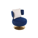 Round Barrel Chair with Fabric and Swivel Design