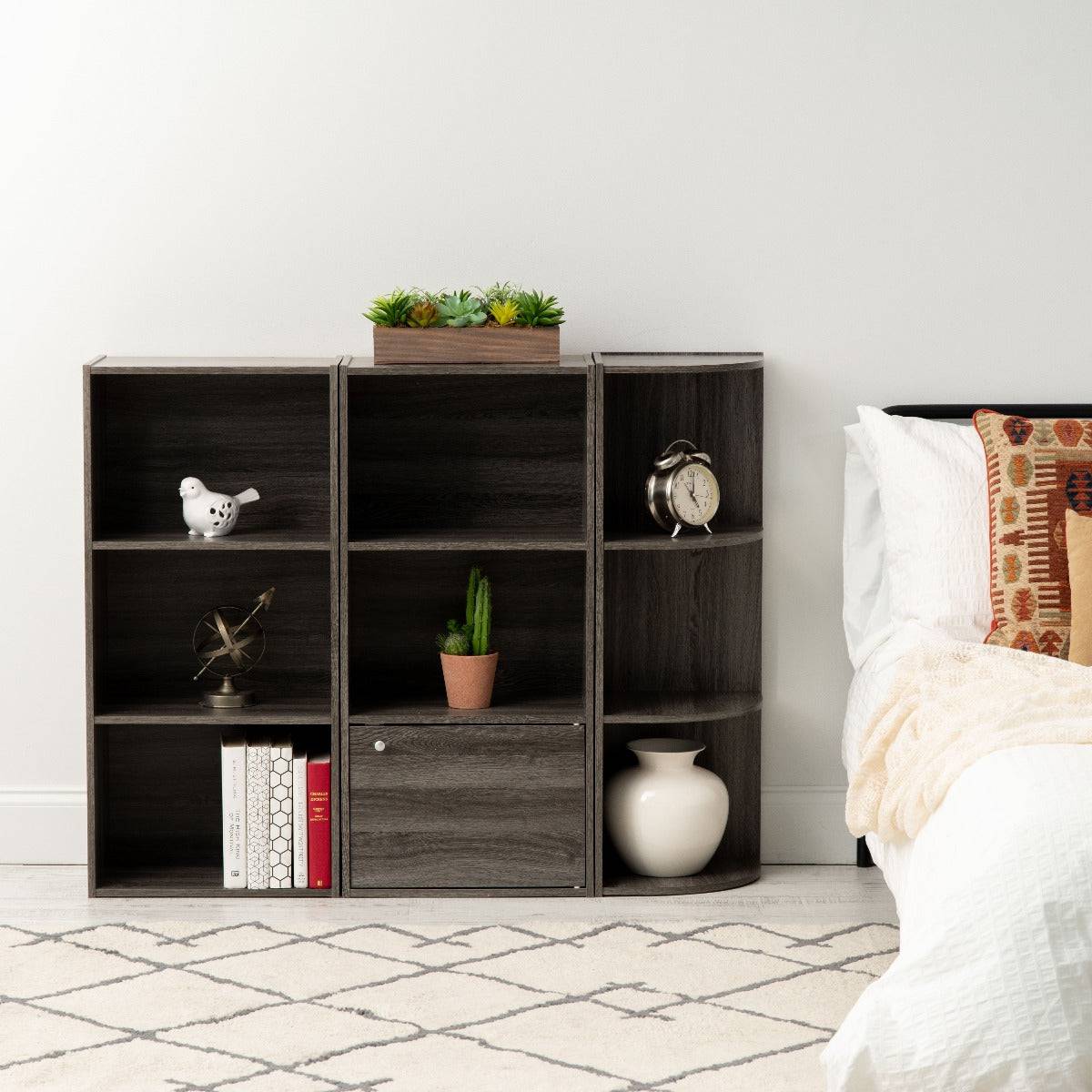 3-Tier Corner Curved Shelf Organizer, Gray