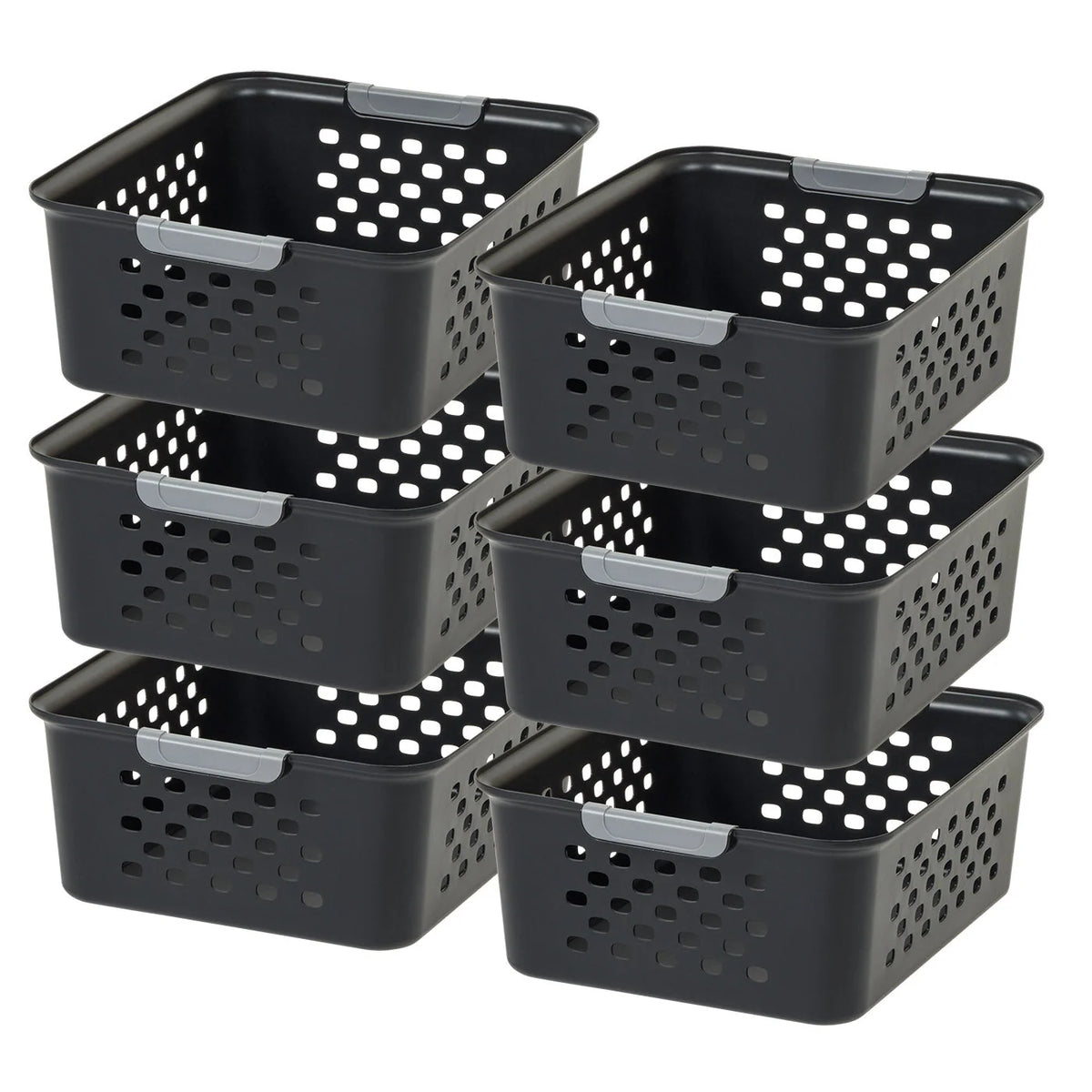 Storage Basket, Black, 6 Pack