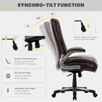 Ergonomic Office Chair with High Back Flip Up Armrests and Rolling Base