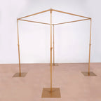 Efavormart 10ft | 4 Post Gold Metal DIY Photography Backdrop Stand, Wedding Arch Canopy Tent