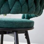 Pair of Swivel Bar Stools with Comfortable Linen Cushions - Counter Height Seating for Kitchen Islands, Dining Areas, or Pubs