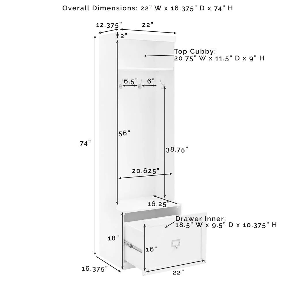Crosley Furniture Harper Hall Tree in White